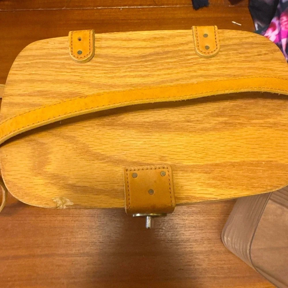 Longaberger Vintage Woven Wood basket Purse with Liner